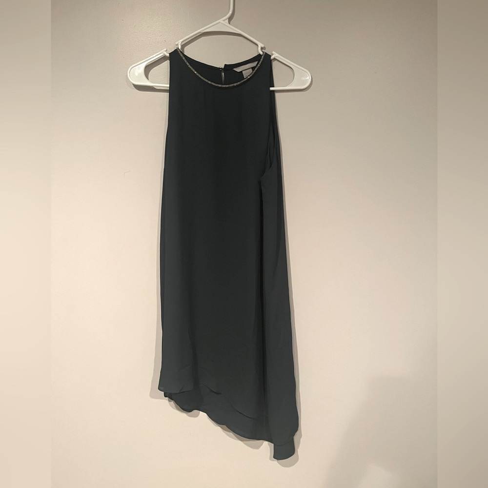 H&M Dark green / dark teal / forest green asymmetrical dress. Size 10